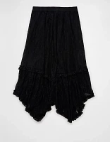 AE Lace Handkerchief Hem Maxi Skirt
