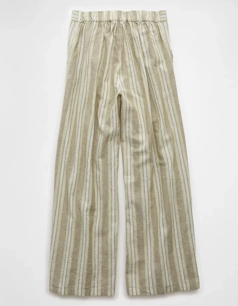 AE Linen-Blend High-Waisted Wide-Leg Pant