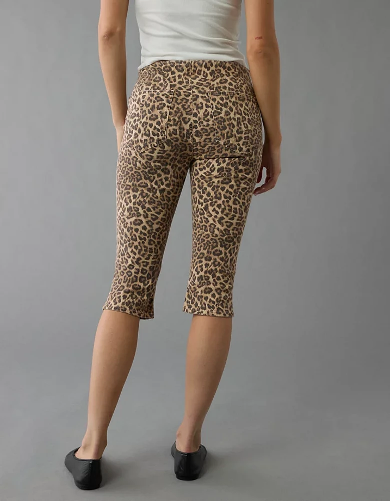 AE Stretch Low-Rise Leopard Capri Pant