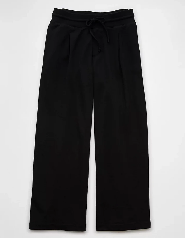 AE Fleece Wide-Leg Sweatpant Trouser