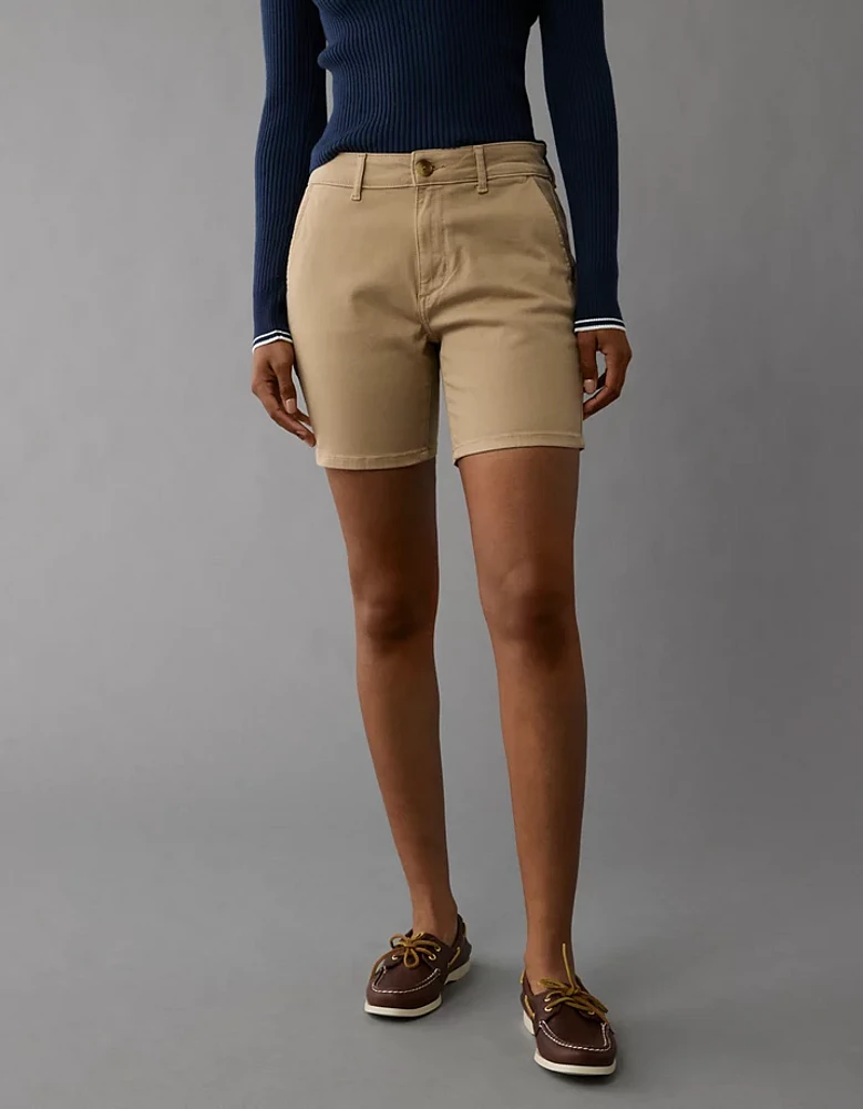 Bermuda style pantalon taille haute extensible AE