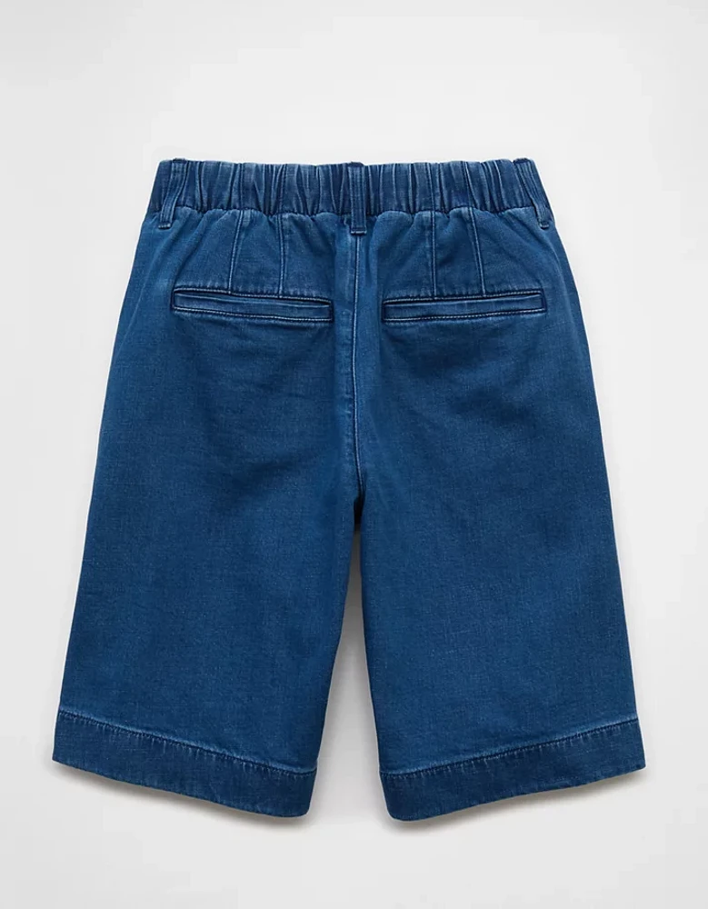 AE 11" Stretch High-Waisted Denim Trouser Short