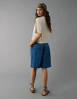 AE 11" Stretch High-Waisted Denim Trouser Short