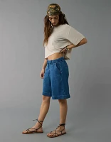 AE 11" Stretch High-Waisted Denim Trouser Short