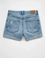 AE Stretch Curvy Ripped Denim Mom Short