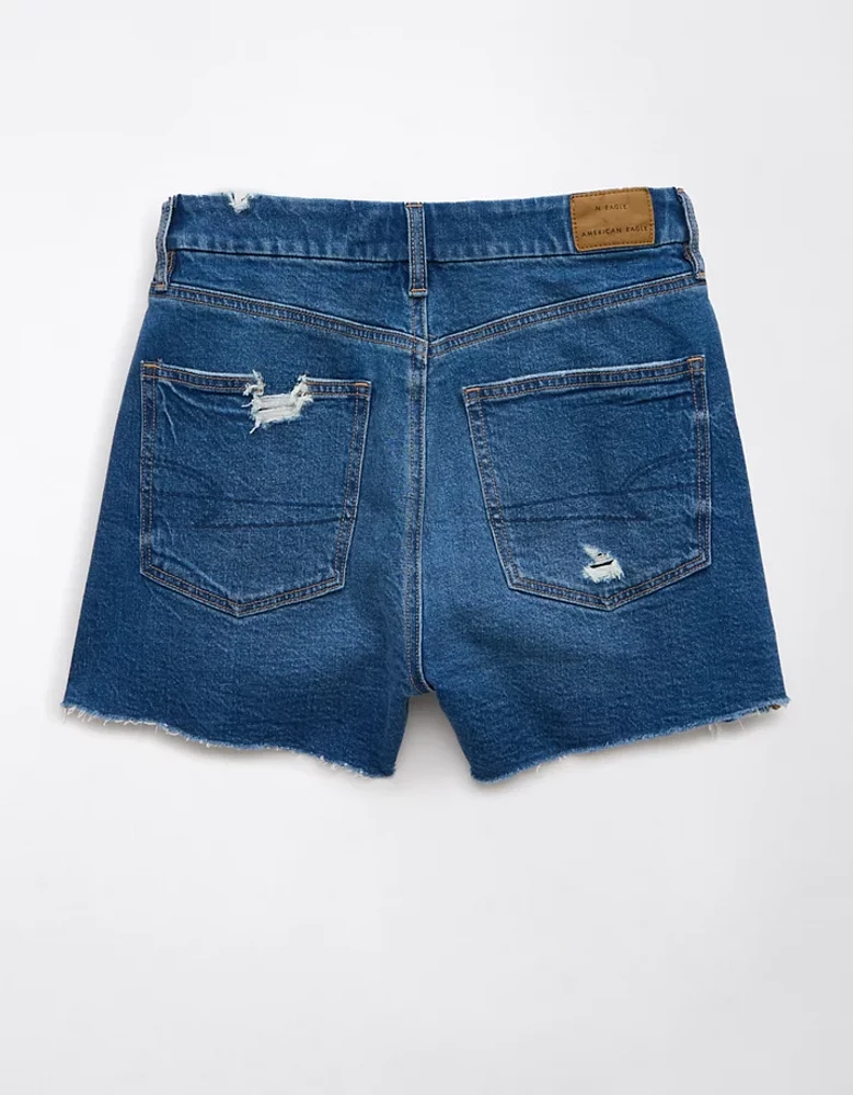 AE Strigid Curvy Ripped Denim Mom Short