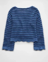 AE Ballet Neck Open Knit Sweater