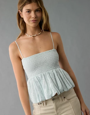 AE Eyelet Bubble Tube Top