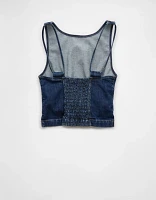 AE Denim Open Back Tank Top