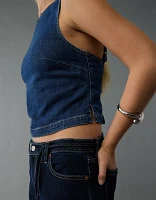 AE Denim Open Back Tank Top
