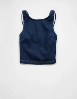 AE Denim Open Back Tank Top