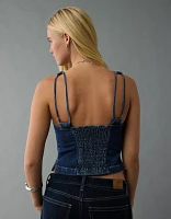 AE Denim Open Back Tank Top
