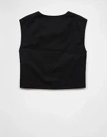 AE Boxy Button-Up Crop Top