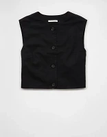 AE Boxy Button-Up Crop Top