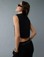 AE Boxy Button-Up Crop Top