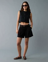 AE Boxy Button-Up Crop Top