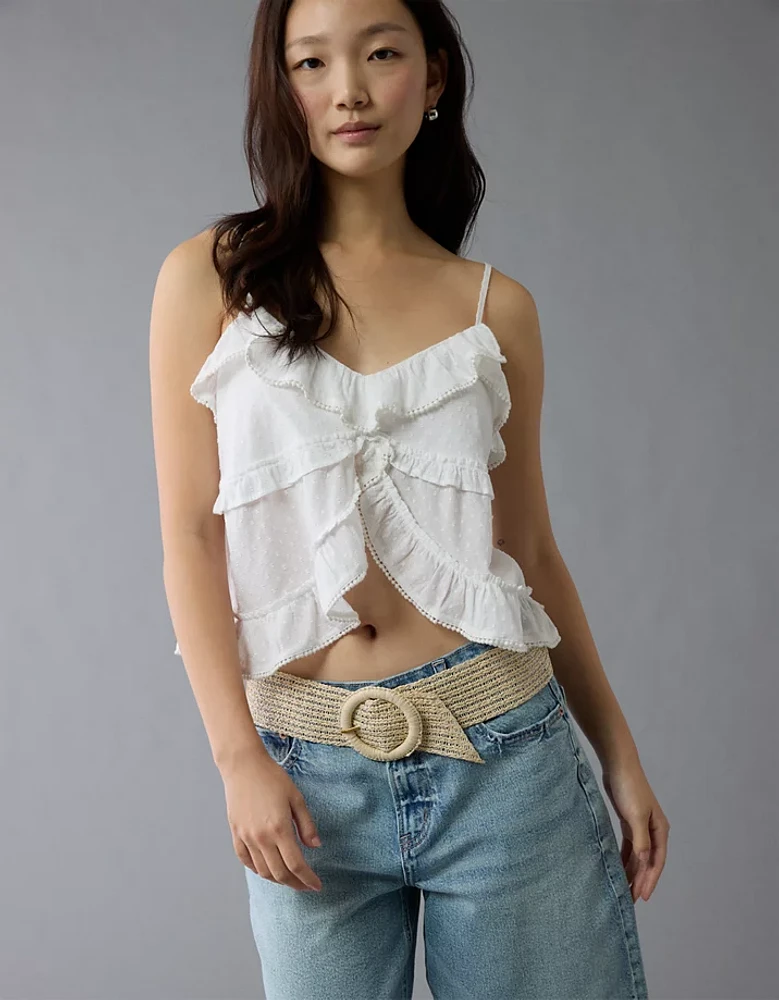 Camisole à encolure en V et volants AE