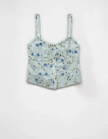 AE Button-Up Corset Tank Top
