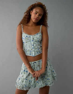 AE Button-Up Corset Tank Top