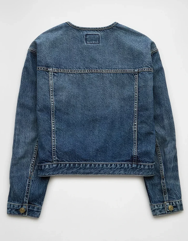 AE Collarless Denim Jacket