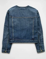 AE Collarless Denim Jacket