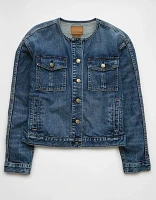 AE Collarless Denim Jacket