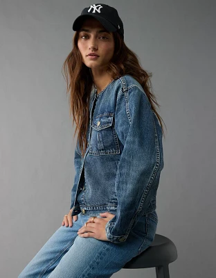 AE Collarless Denim Jacket