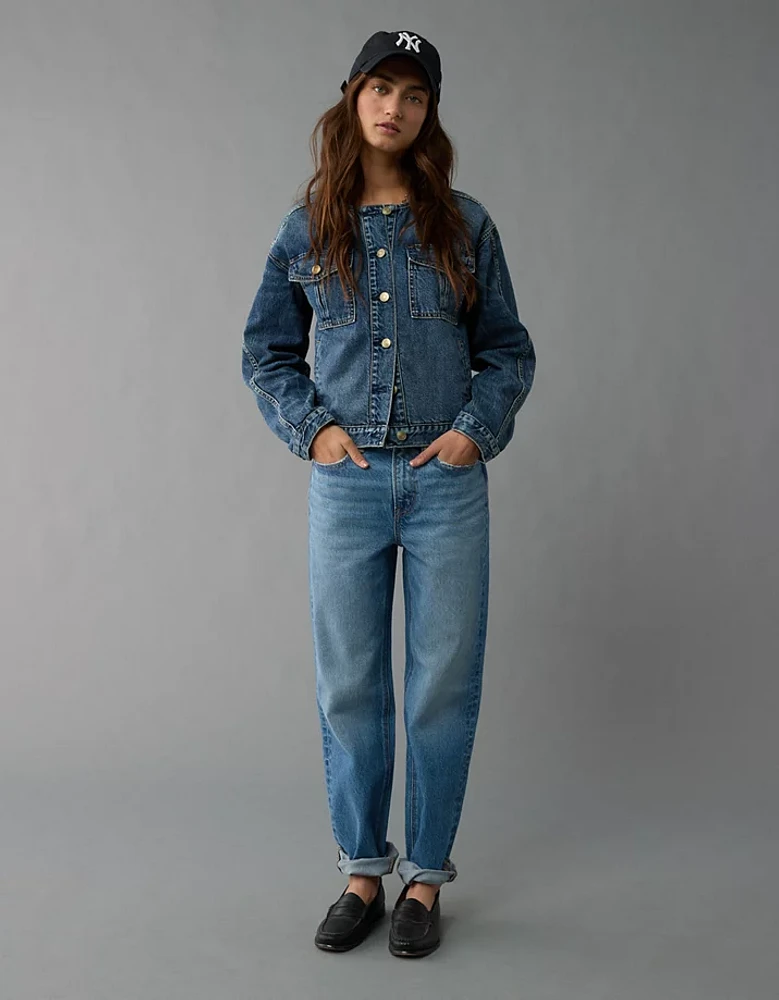AE Collarless Denim Jacket