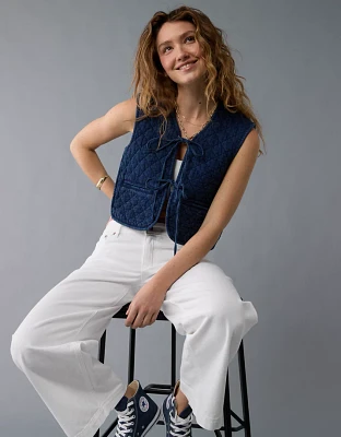 Gilet matelassé noué à l’avant AE