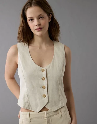AE Linen-Blend Vest