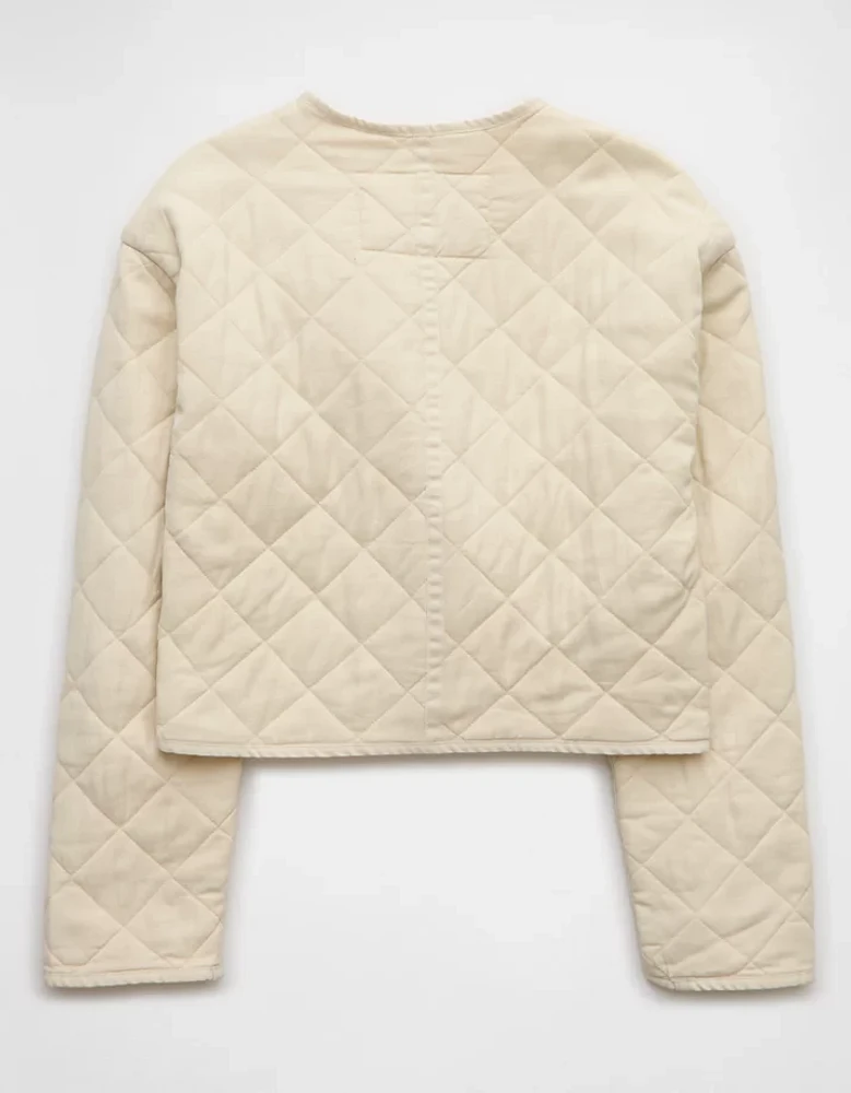 AE Collarless Quilted Jacket