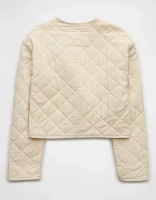 AE Collarless Quilted Jacket