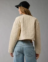 AE Collarless Quilted Jacket
