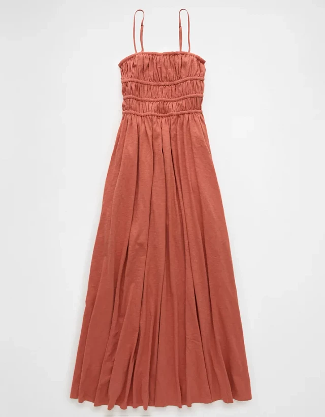 AE Sunchaser Knit Smocked Bodice Midi Dress | Arden Fair