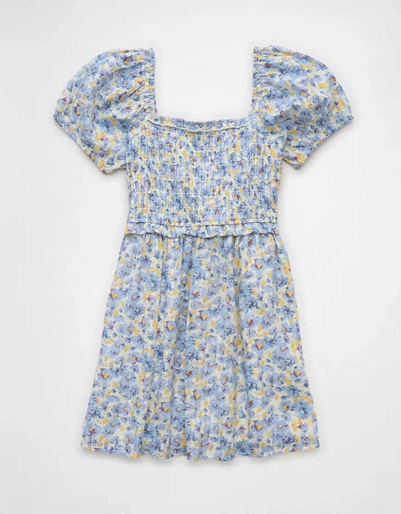 AE Puff Sleeve Smocked Mini Dress