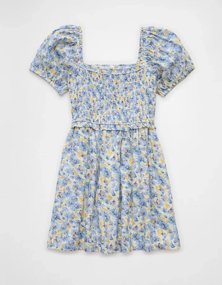 AE Puff Sleeve Smocked Mini Dress