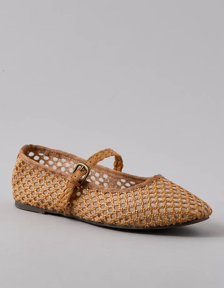 Chaussure à talon chiquet de style Charles IX en maille raphia AE