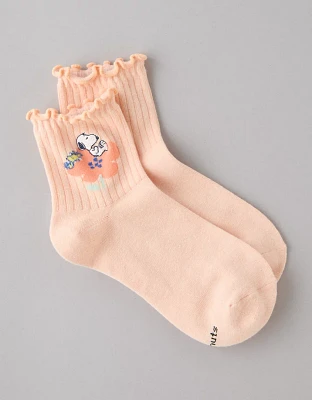 Chaussettes petit ami à volants et motif floral Snoopy AE