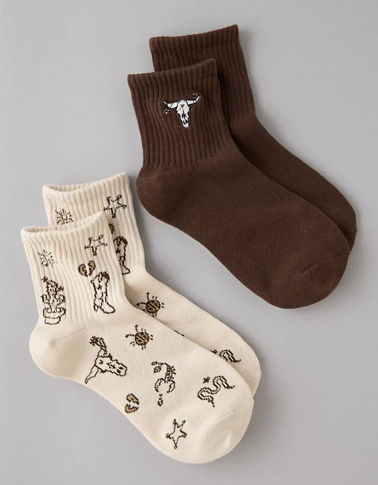 AE Western Doodle Boyfriend Socks 2-Pack
