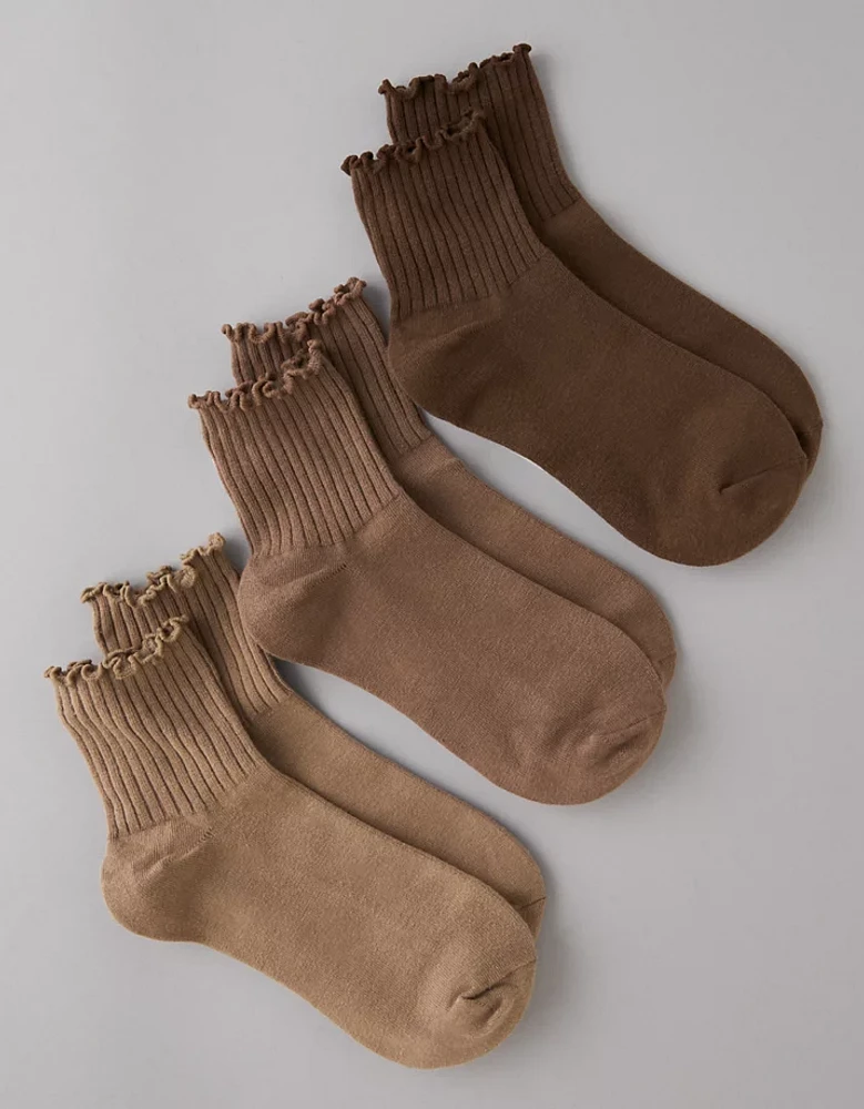 AE Ruffle Boyfriend Socks 3-Pack