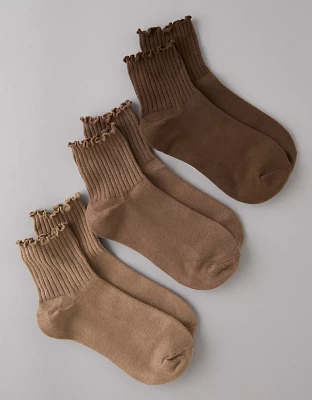 AE Ruffle Boyfriend Socks 3-Pack