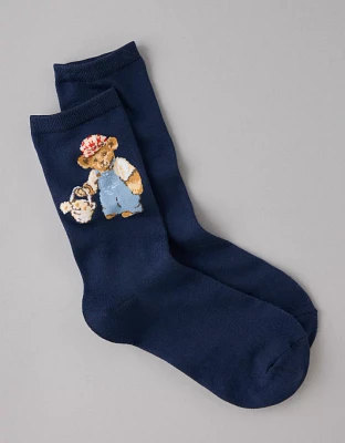 AE Teddy Bear Crew Socks