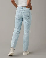 AE Stretch Super High-Waisted Ripped Ankle Straight Jean