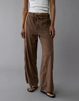 AE Dreamy Drape Linen-Blend Pull-On Pant