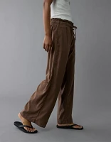 AE Dreamy Drape Linen-Blend Pull-On Pant