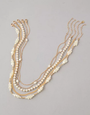 Lot de cinq colliers de perles écaillées AEO