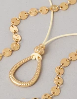 AEO Long Gold Disc Necklace 2-Pack