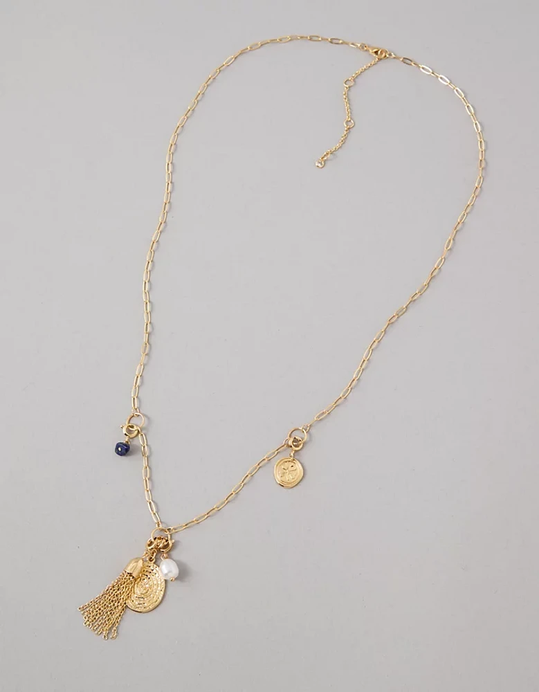 AEO Charm Kit Long Layered Necklace