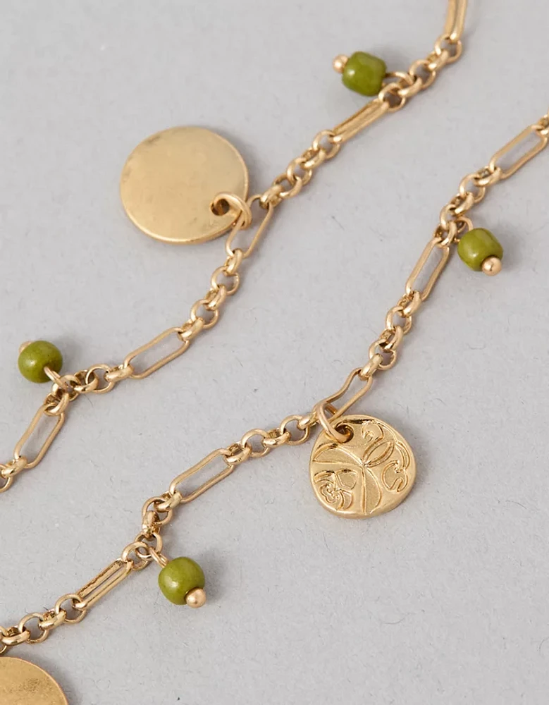 Hillberg Rainbow Moonstone Gold Charm Necklace AEO Charm Pendant