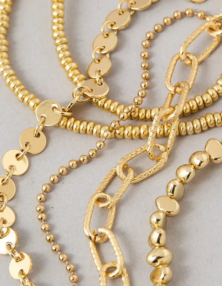 AEO Gold Disc Bracelet 5-Pack